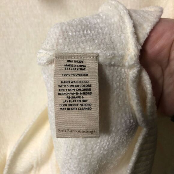 soft surroundings soft winds cowl neck sweater ivory fuzzy super soft - Picture 4 of 12